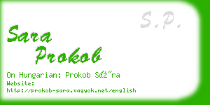 sara prokob business card